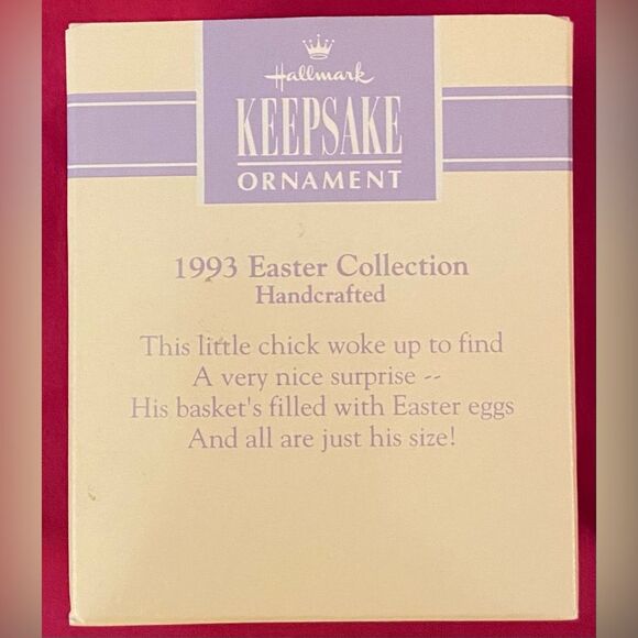 Easter Hallmark Keepsake Ornament 1993 Li’l Peeper Chick & Easter Eggs in Basket - Picture 2 of 9